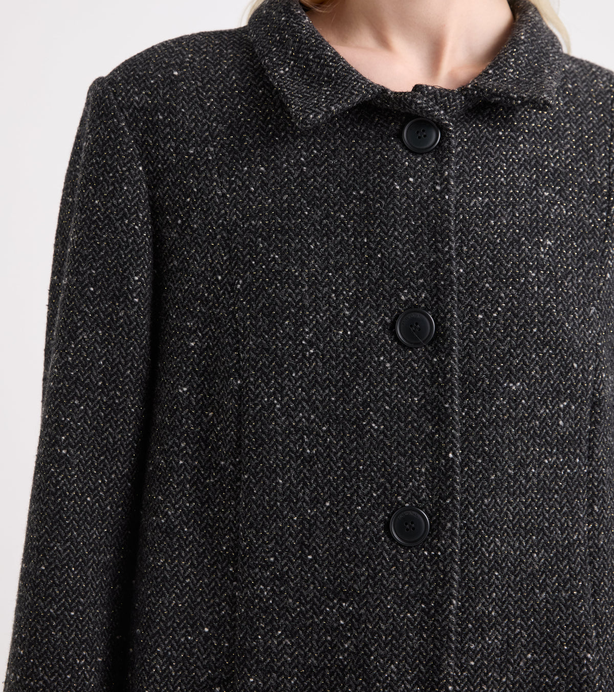 ALESSIA SANTI Cappotto con collo a camicia 621SD35061 Lavagna Nero