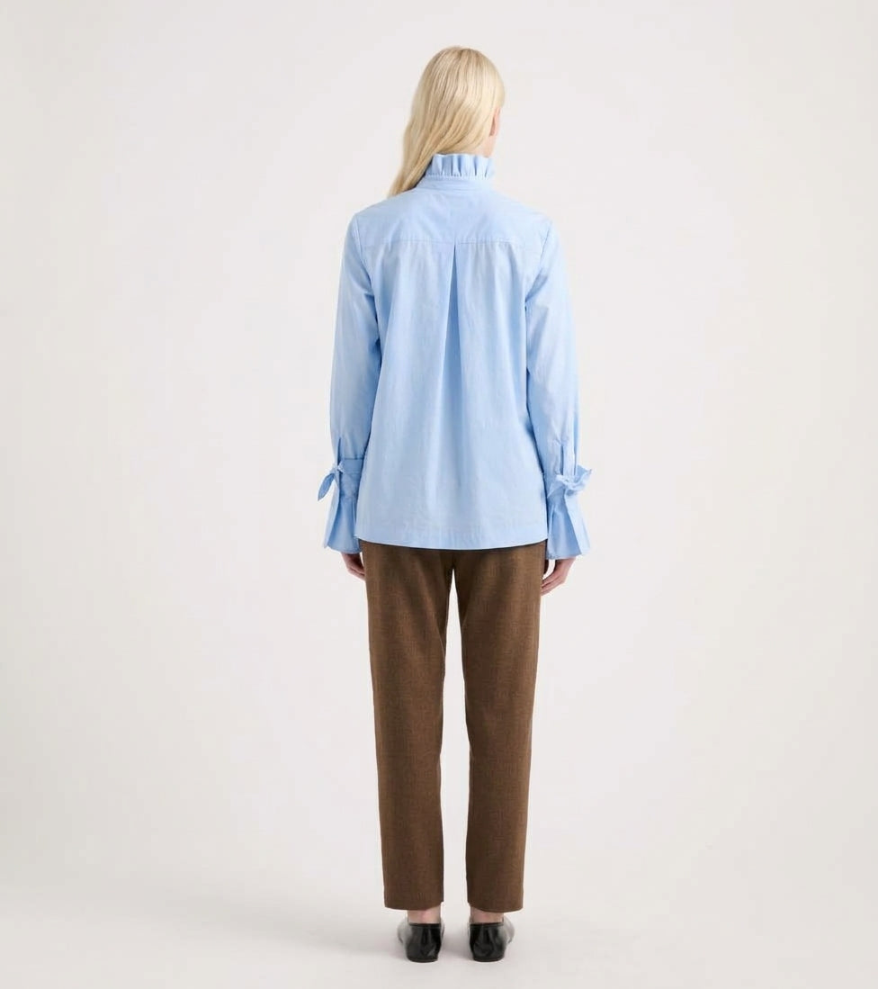 ALESSIA SANTI Camicia stretch con collo alto 621SD45035 Glass Celeste