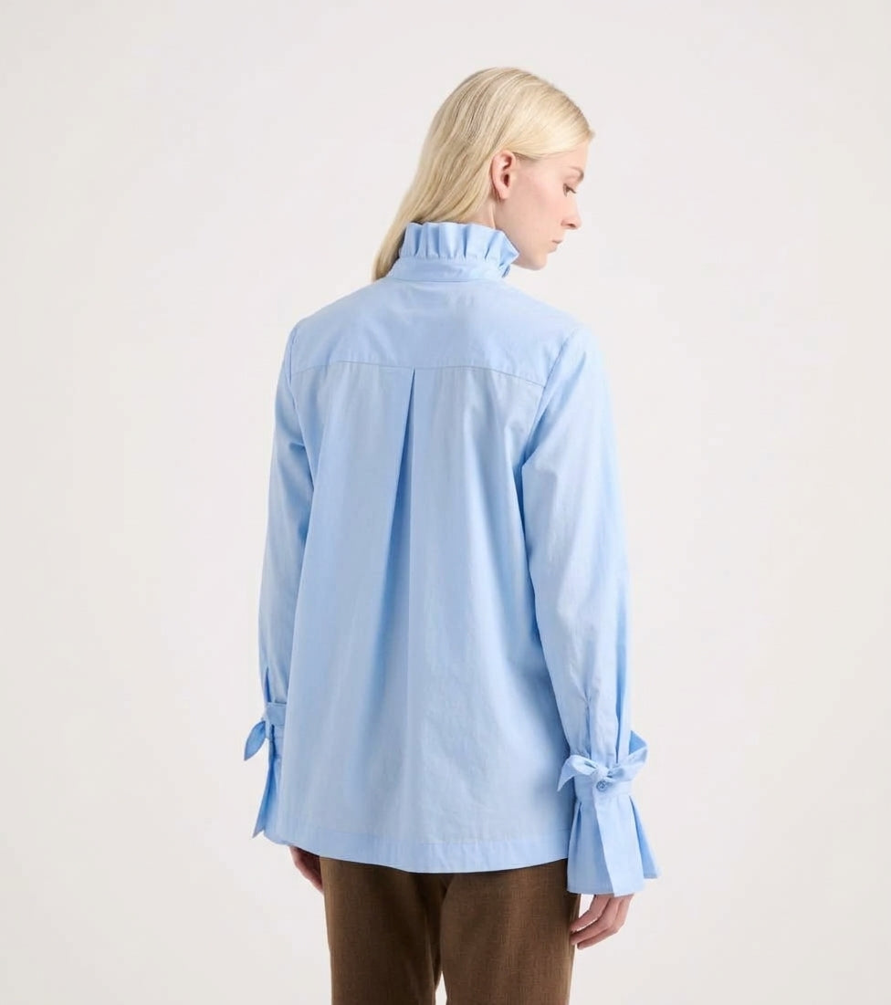 ALESSIA SANTI Camicia stretch con collo alto 621SD45035 Glass Celeste