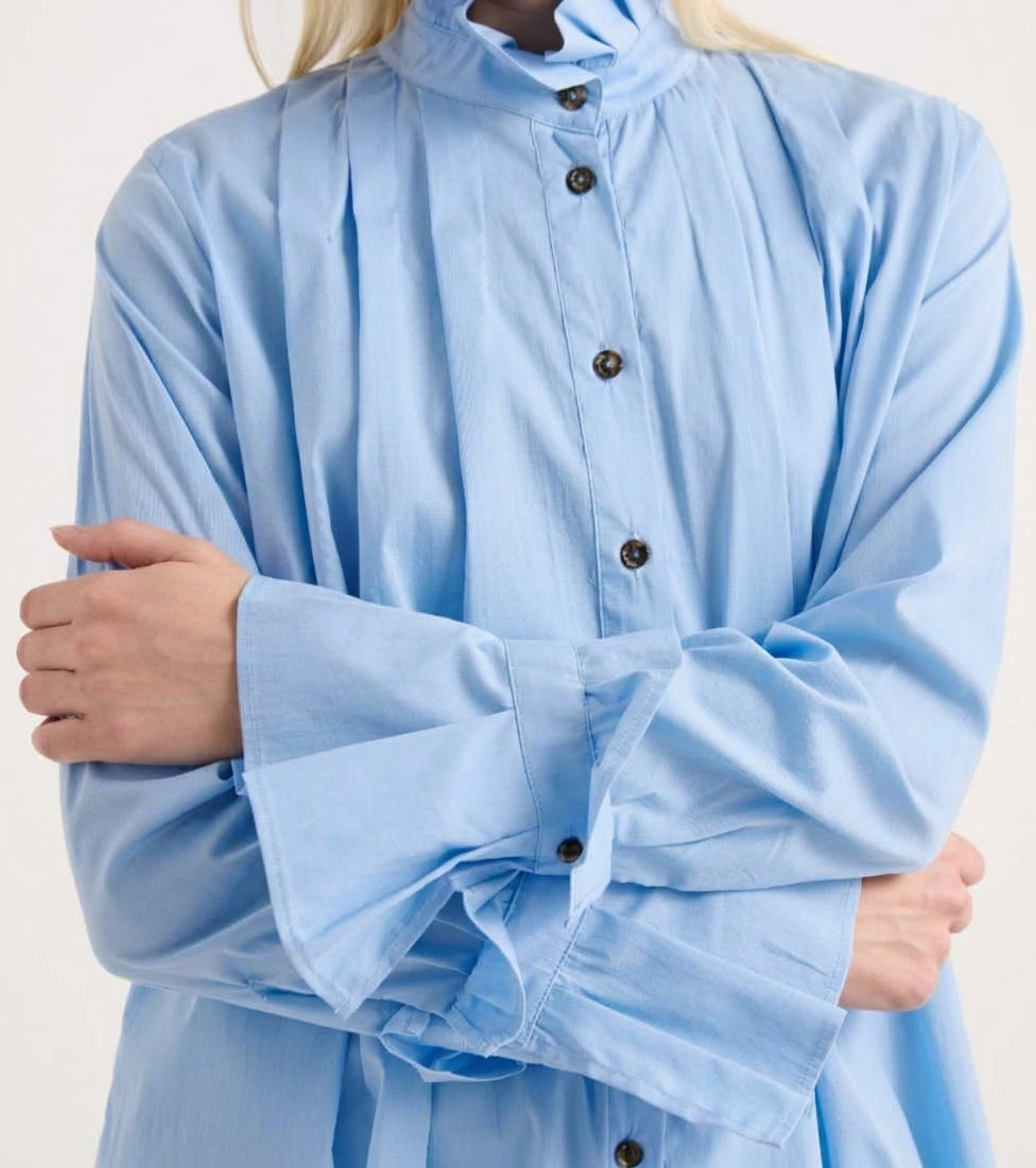 ALESSIA SANTI Camicia stretch con collo alto 621SD45035 Glass Celeste