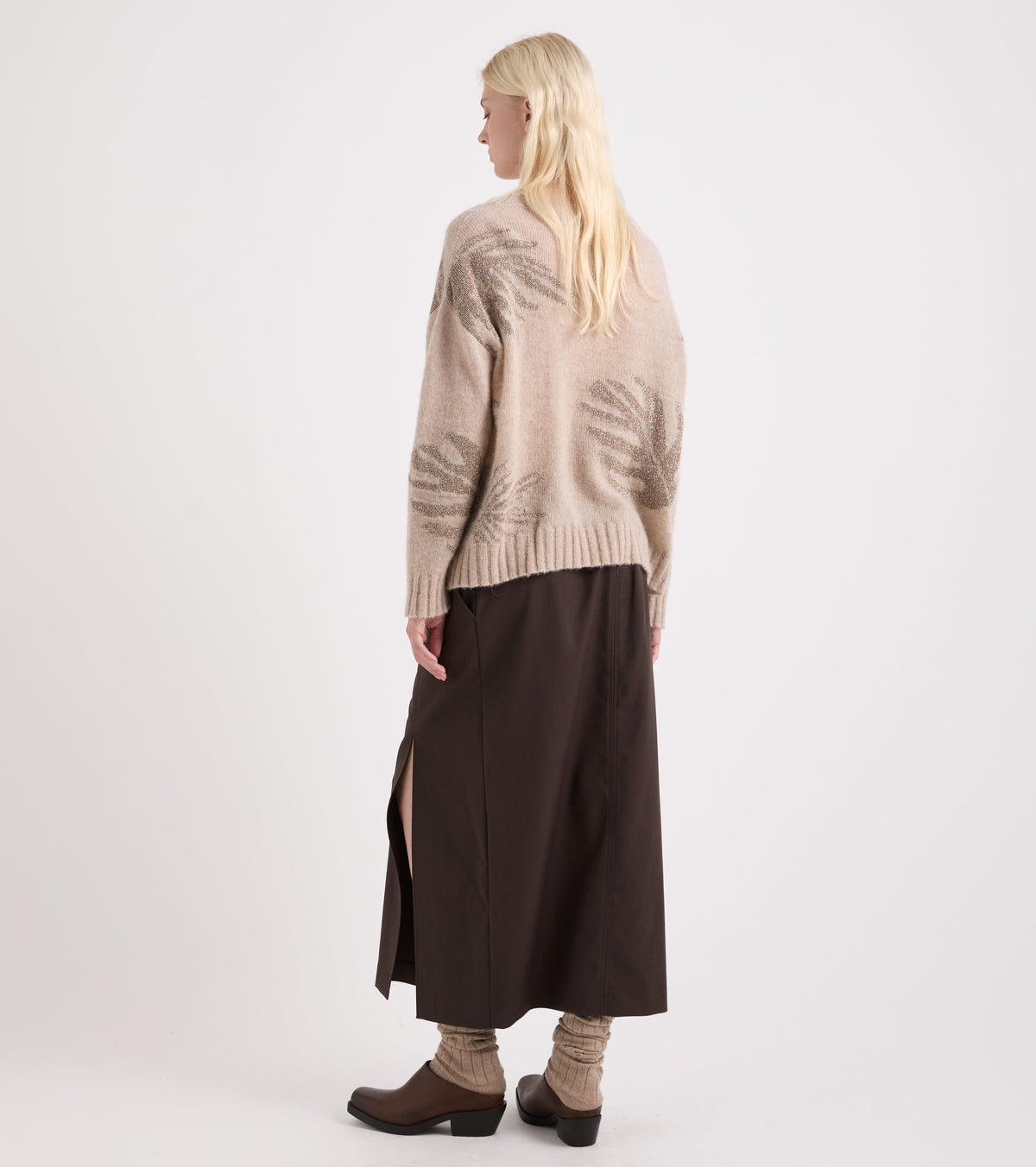ALESSIA SANTI Maglia in misto lana con scollo a barca 621SD53056 Beige Corda