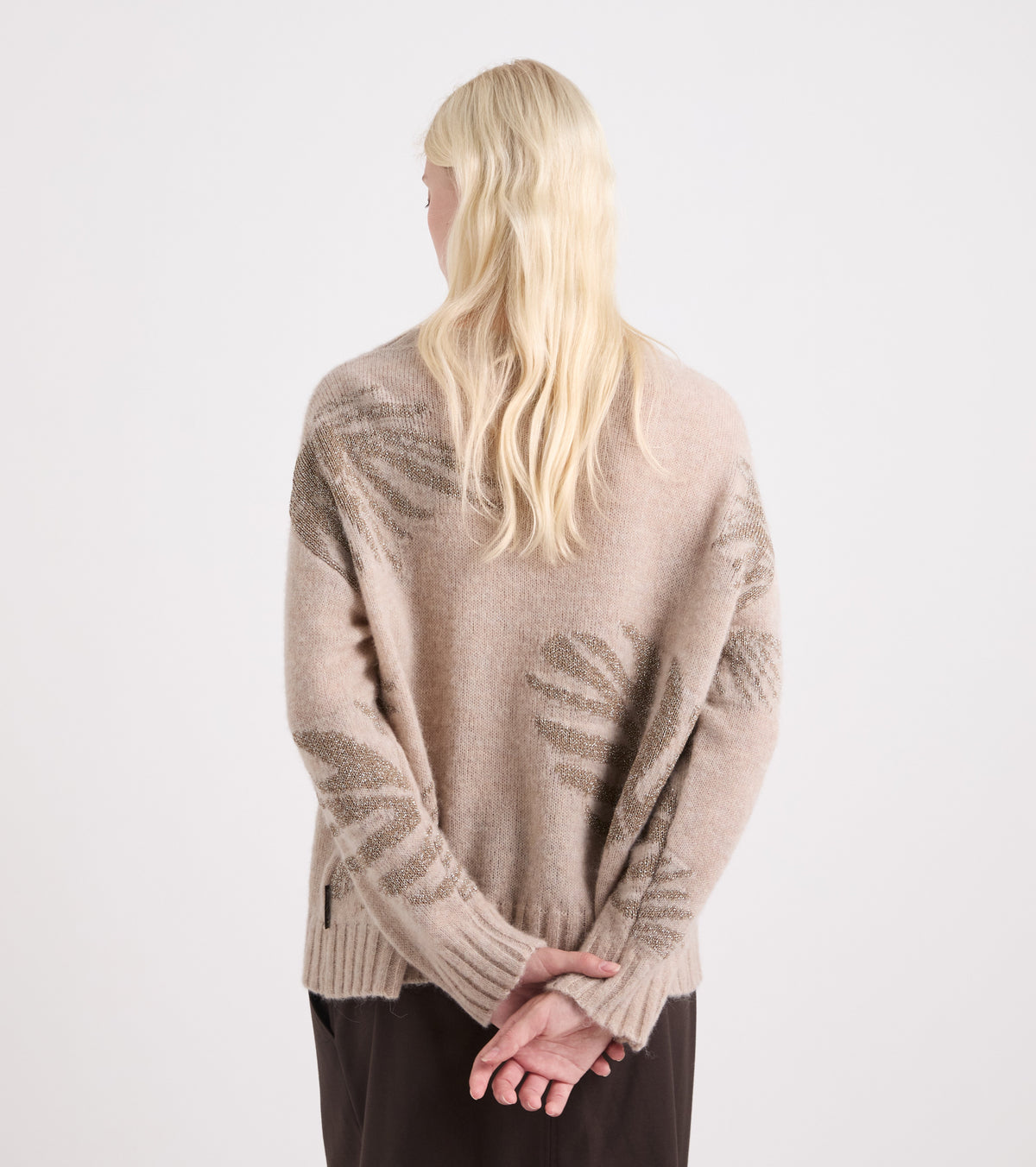 ALESSIA SANTI Maglia in misto lana con scollo a barca 621SD53056 Beige Corda