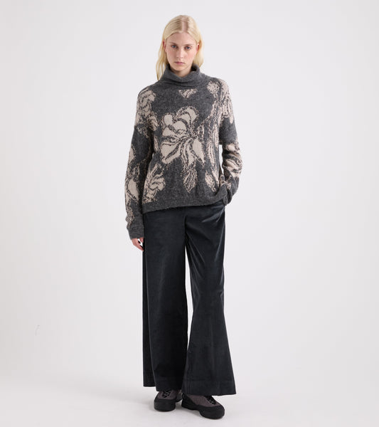 ALESSIA SANTI Maglia dolcevita in alpaca jacquard 621SD53077 Grigio Beige