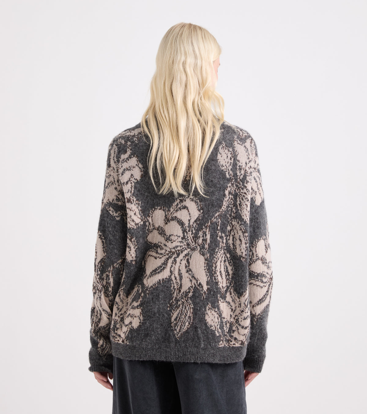 ALESSIA SANTI Maglia dolcevita in alpaca jacquard 621SD53077 Grigio Beige