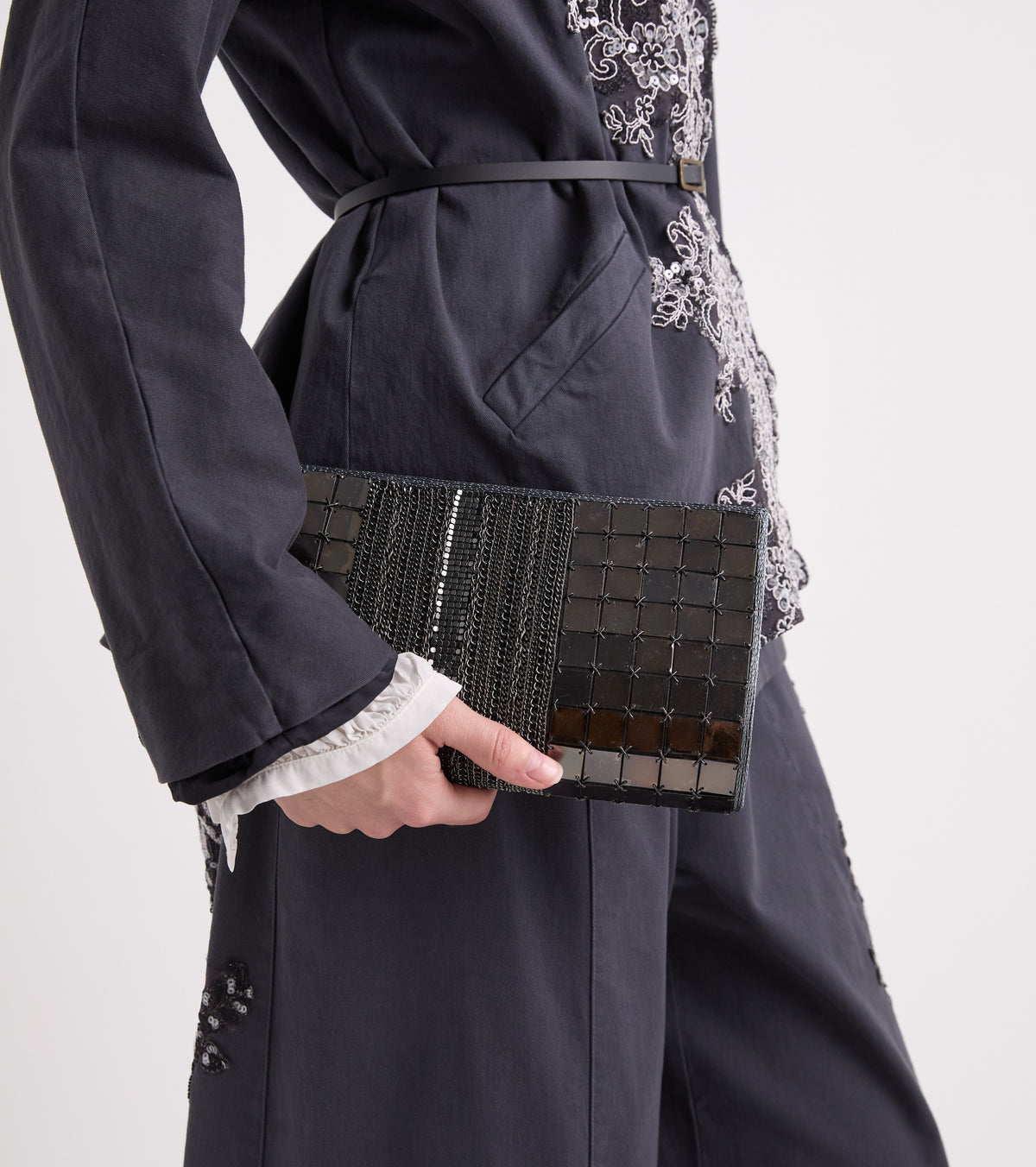 ALESSIA SANTI Borsa a spalla con applicazioni in metallo 621SD90027 Canna di Fucile