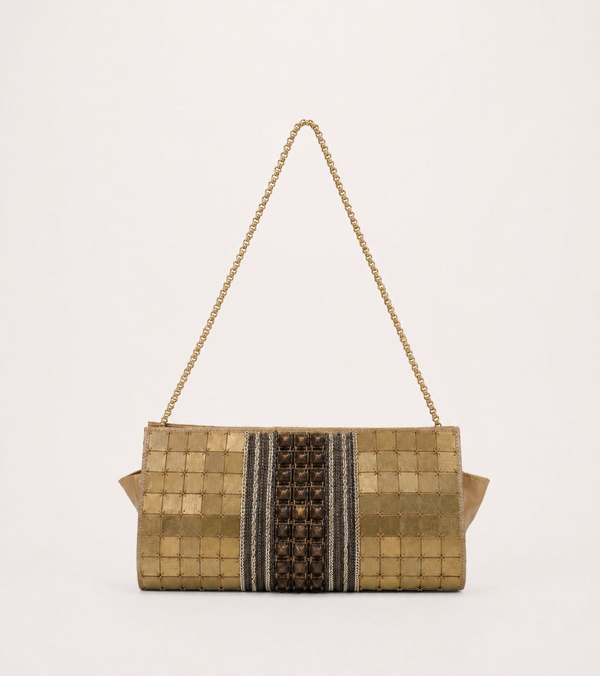 ALESSIA SANTI Borsa a spalla con applicazioni in metallo 621SD90028 Ottone Vecchio
