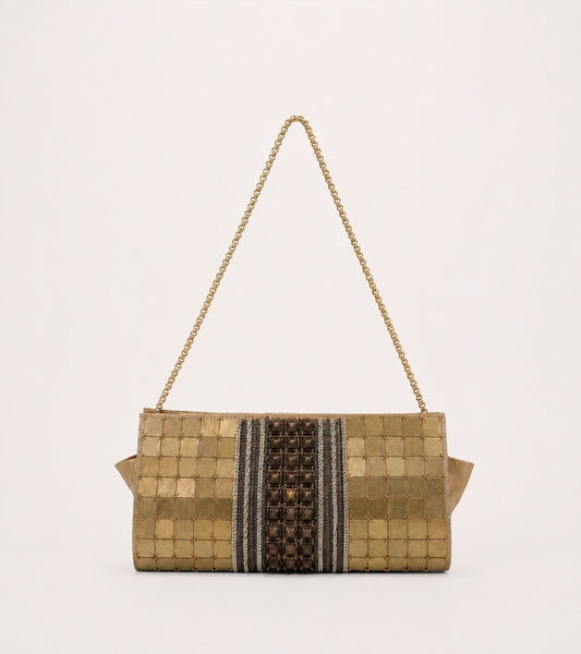 ALESSIA SANTI Borsa a spalla con applicazioni in metallo 621SD90028 Ottone Vecchio