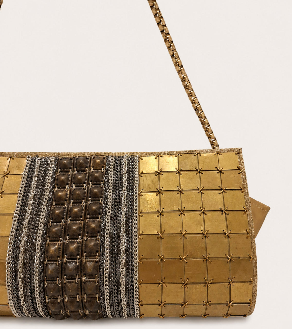 ALESSIA SANTI Borsa a spalla con applicazioni in metallo 621SD90028 Ottone Vecchio