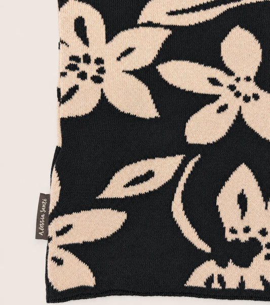 ALESSIA SANTI Scaldacollo in maglia floreale 621SD93002 Nero Beige