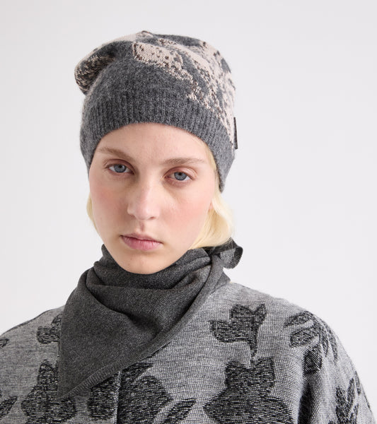 ALESSIA SANTI Berretto beanie in cotone e alpaca 621SD93003 Grigio Beige