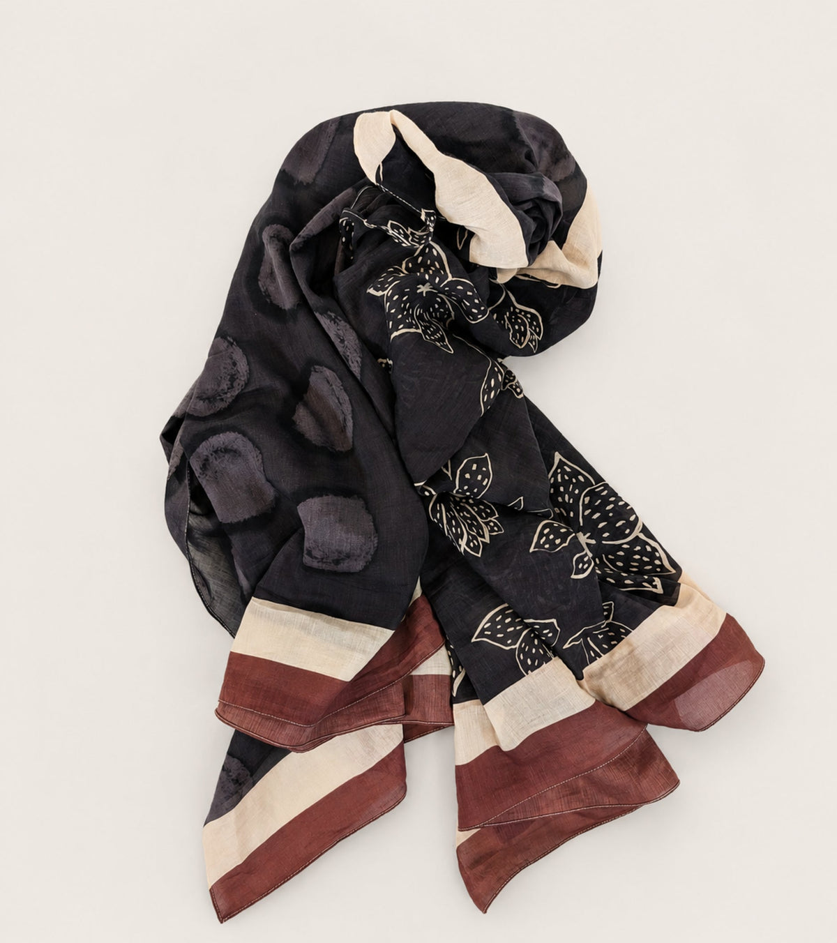 ALESSIA SANTI Sciarpa in misto cotone 621SD95012 Nero Amarena