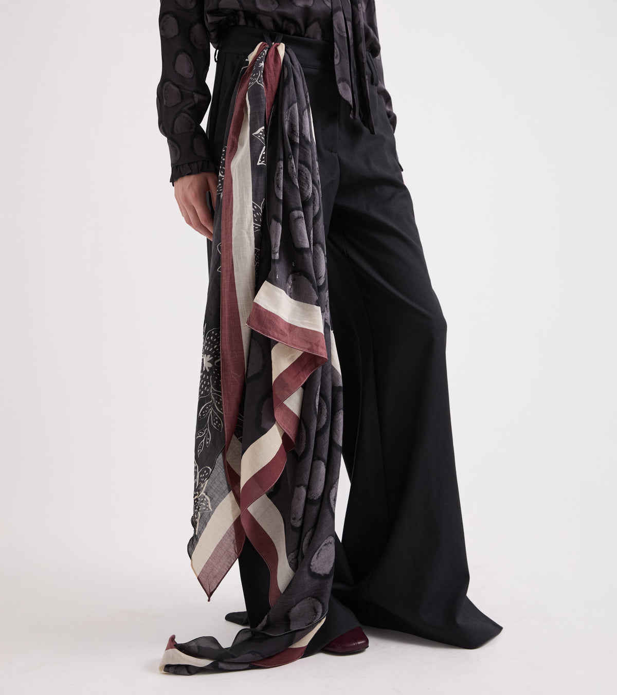 ALESSIA SANTI Sciarpa in misto cotone 621SD95012 Nero Amarena