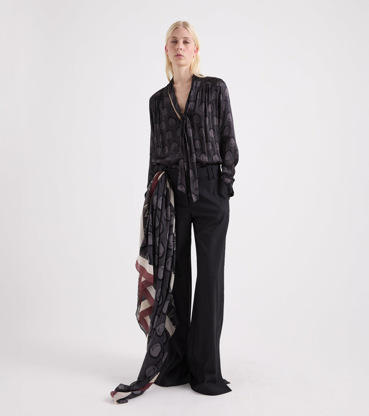 ALESSIA SANTI Sciarpa in misto cotone 621SD95012 Nero Amarena