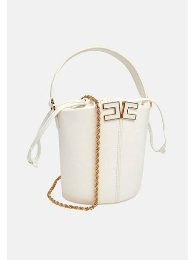 ELISABETTA FRANCHI Borsa a secchiello con dettaglio logo  BS92A61E2 Avorio