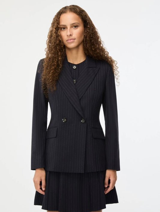 I BLUES Blazer Doppiopetto in Misto Viscosa IBLIDONEO Gessato Blue