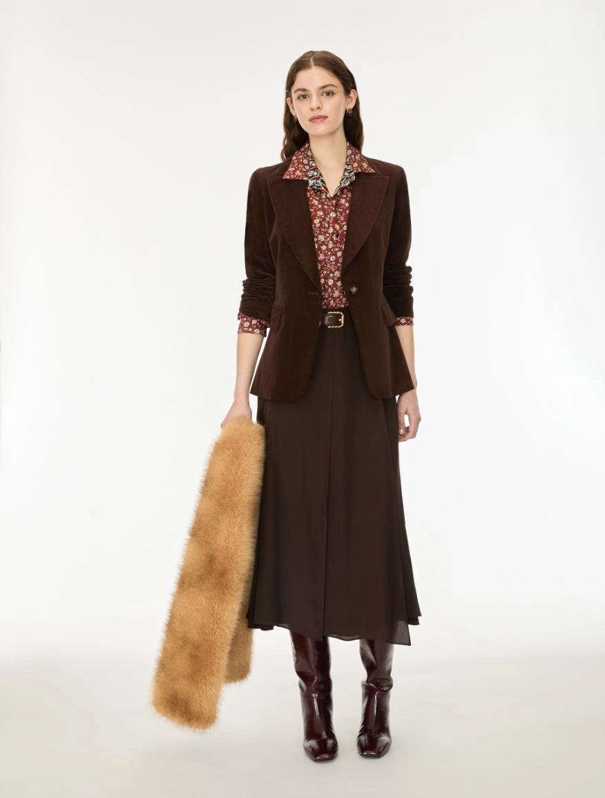 I BLUES Giacca Blazer Donna Velluto IBLVANESIO Marrone