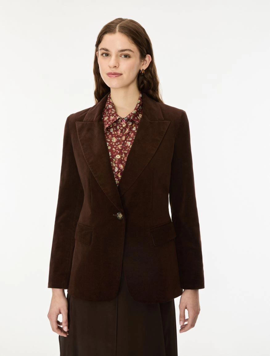 I BLUES Giacca Blazer Donna Velluto IBLVANESIO Marrone