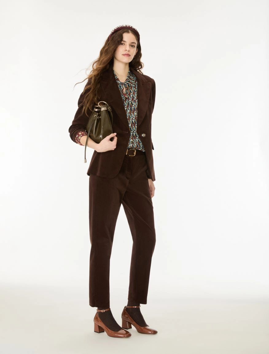I BLUES Giacca Blazer Donna Velluto IBLVANESIO Marrone