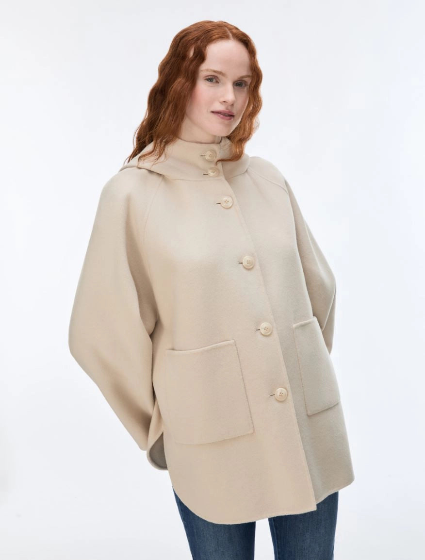 I BLUES Giacca Donna con cappuccio IBLORTENSIA Bianco Lana