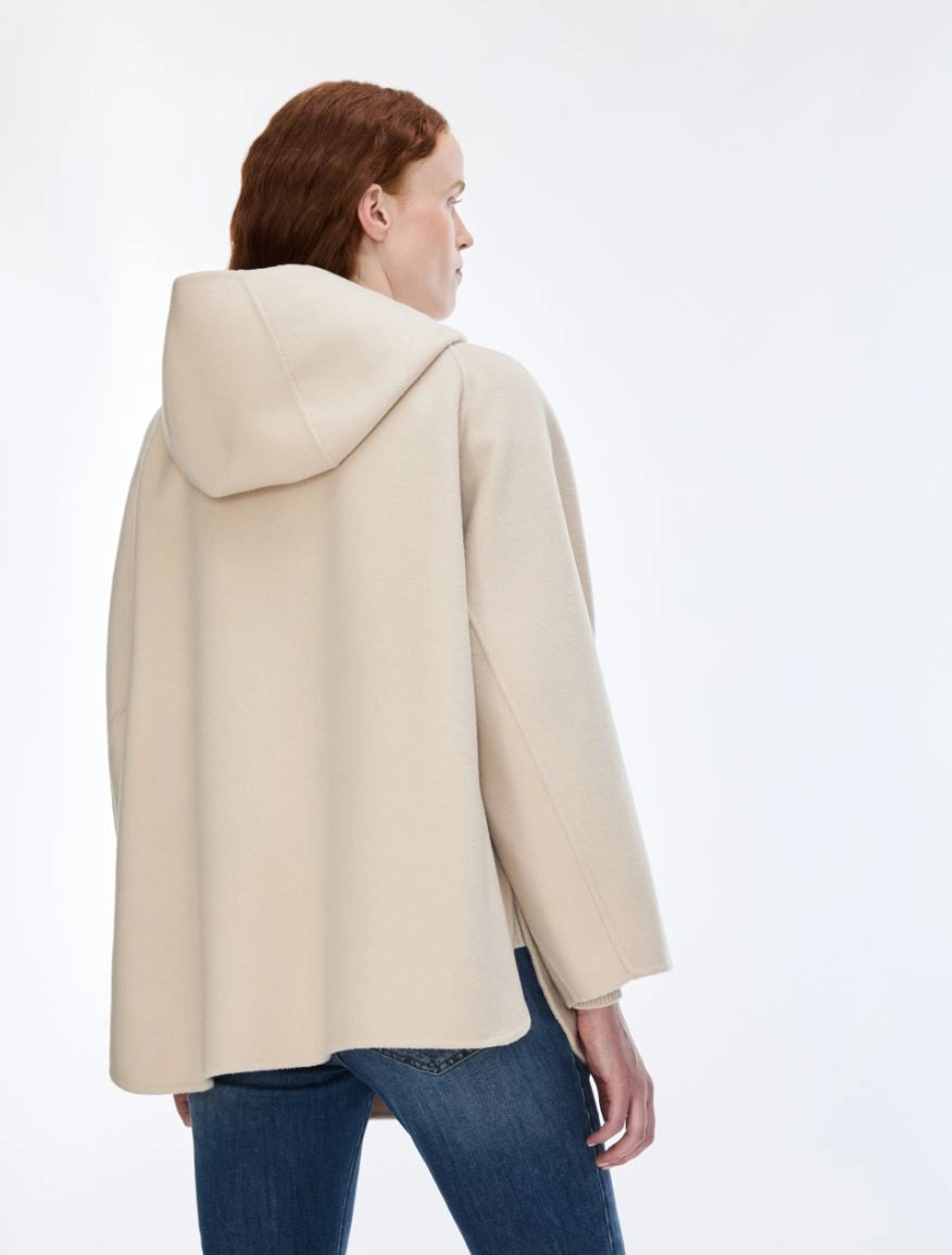 I BLUES Giacca Donna con cappuccio IBLORTENSIA Bianco Lana