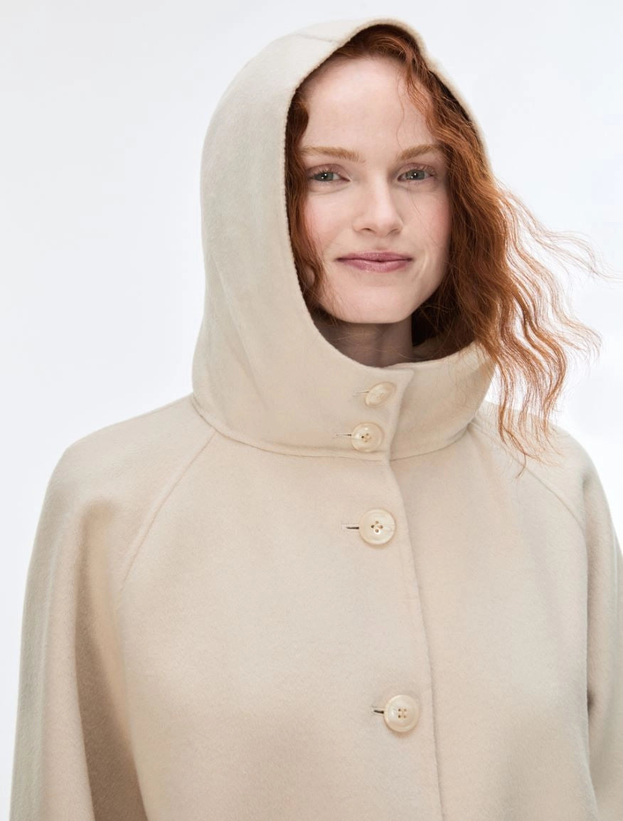 I BLUES Giacca Donna con cappuccio IBLORTENSIA Bianco Lana