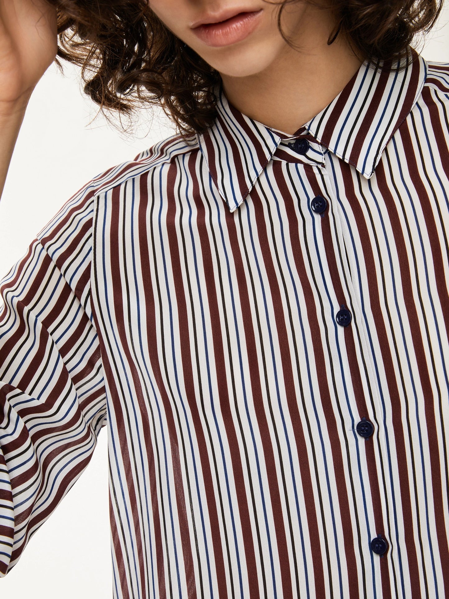 I BLUES Camicia Donna VULCANO Righe Bordeaux