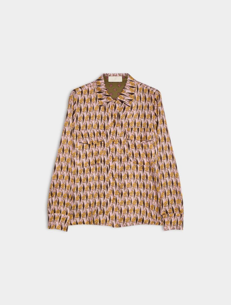 I BLUES Camicia Donna reversibile IBLICONICO Rosa Pastello Dis Geometrico