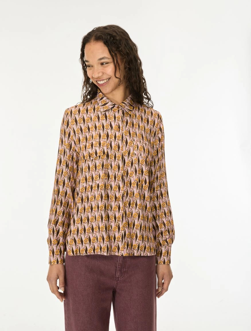 I BLUES Camicia Donna reversibile IBLICONICO Rosa Pastello Dis Geometrico