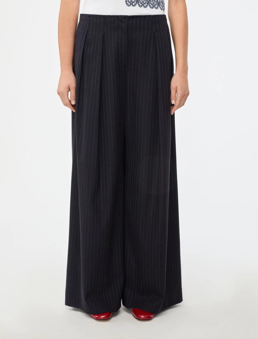 I BLUES IBLMELODIA Pinstriped Trousers Blue