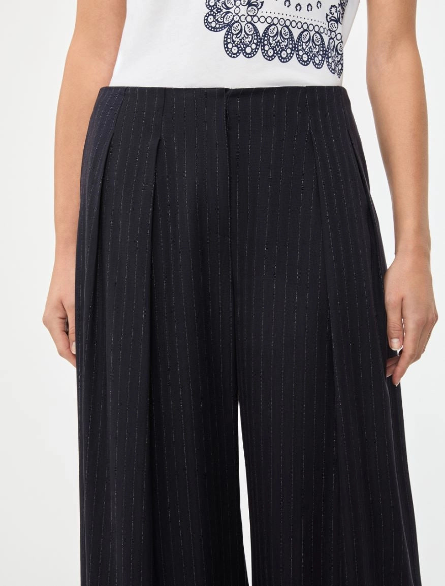 I BLUES IBLMELODIA Pinstriped Trousers Blue