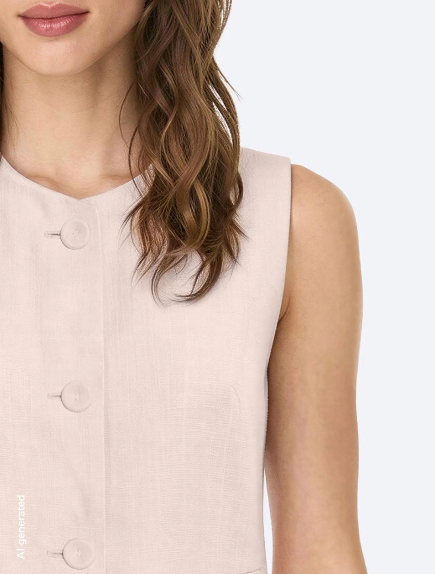 I BLUES Gilet in Raso Misto Lino Effetto Bagnato IBLALBERO Rosa