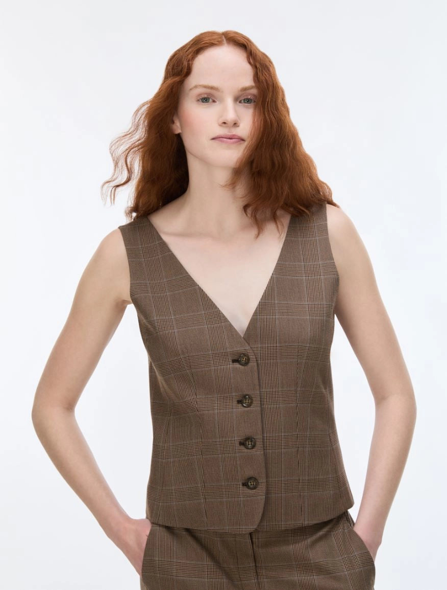 I BLUES Gilet Donna IBLRONCO Galles Marrone
