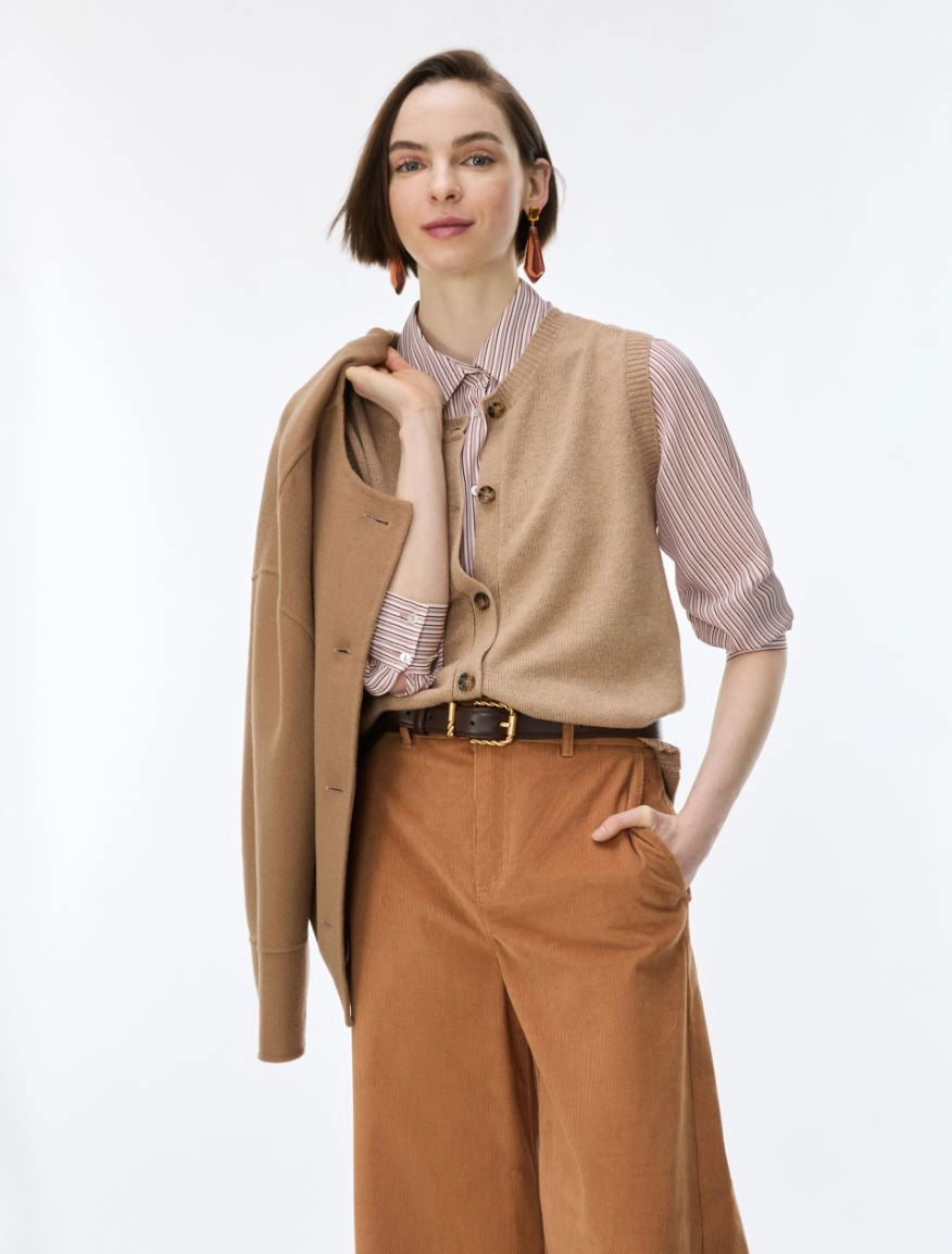 I BLUES Gilet in maglia Donna IBLSUPERBO Camel