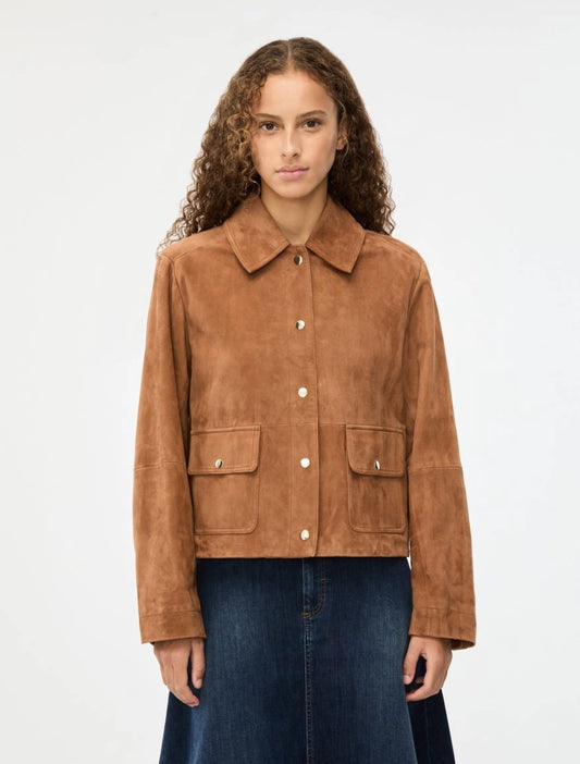 I BLUES Giacca Scamosciata Taglio Shirt IBLCOSETTA Naturale