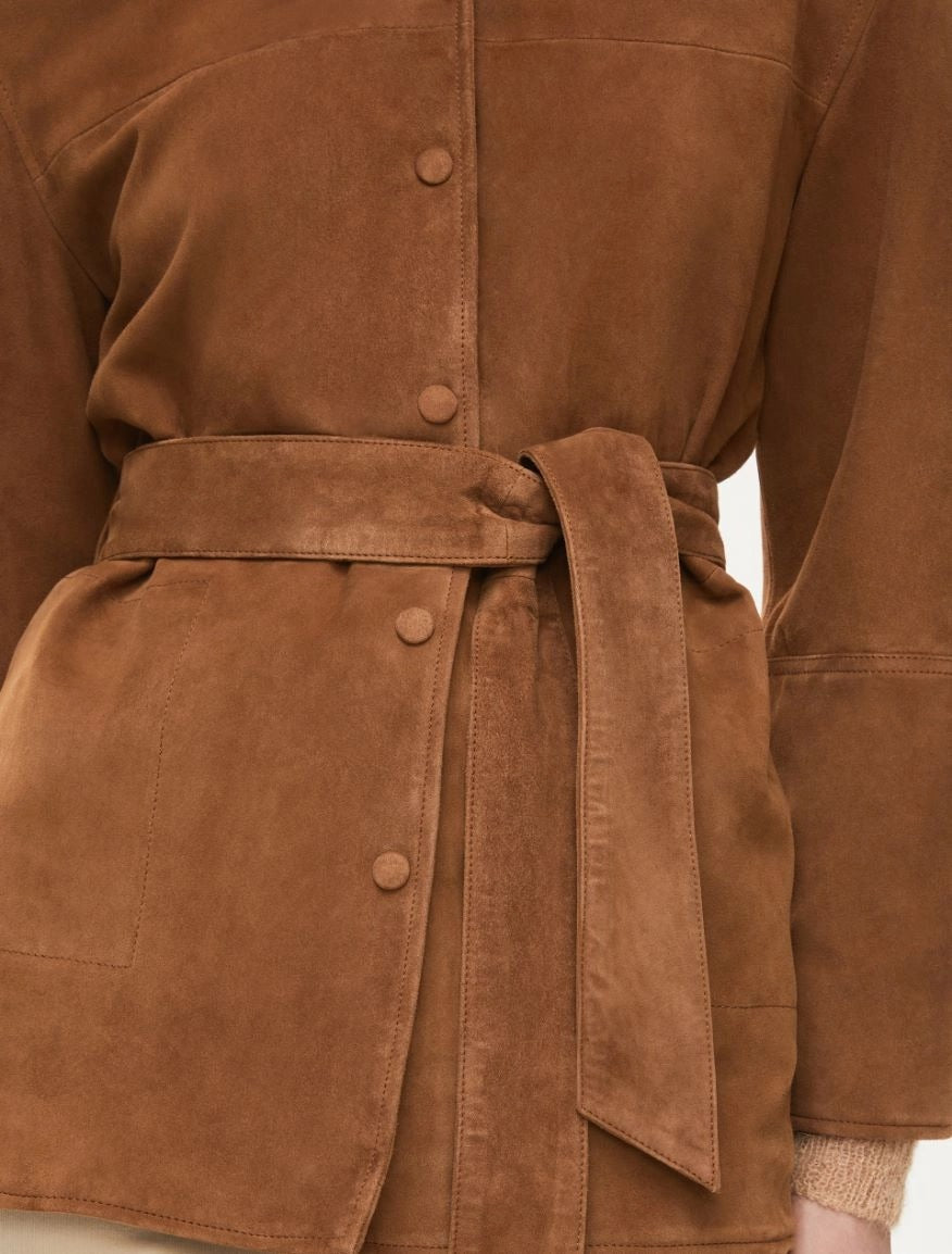 I BLUES Giacca Camicia in pelle Donna GASPARE Cognac