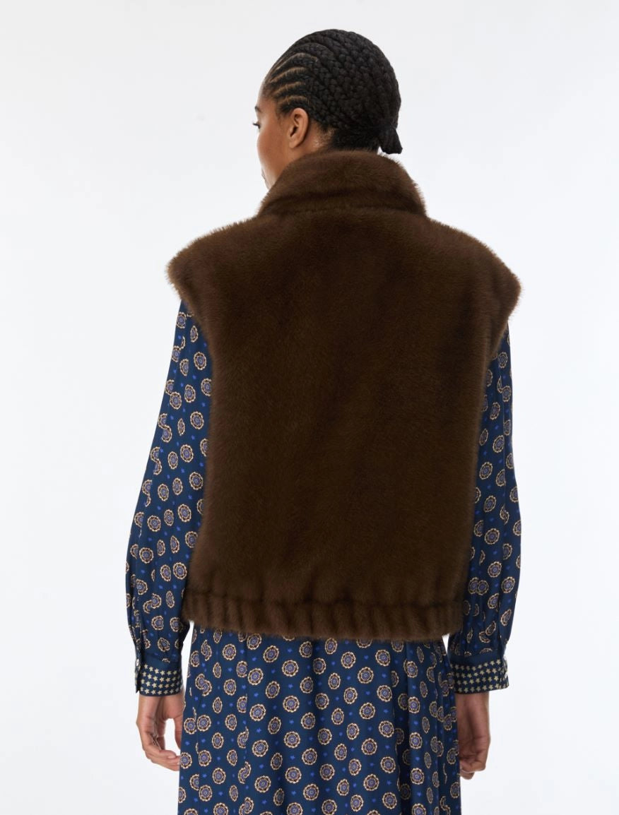 I BLUES Gilet Donna Fluffy IBLEPOCHE Marrone