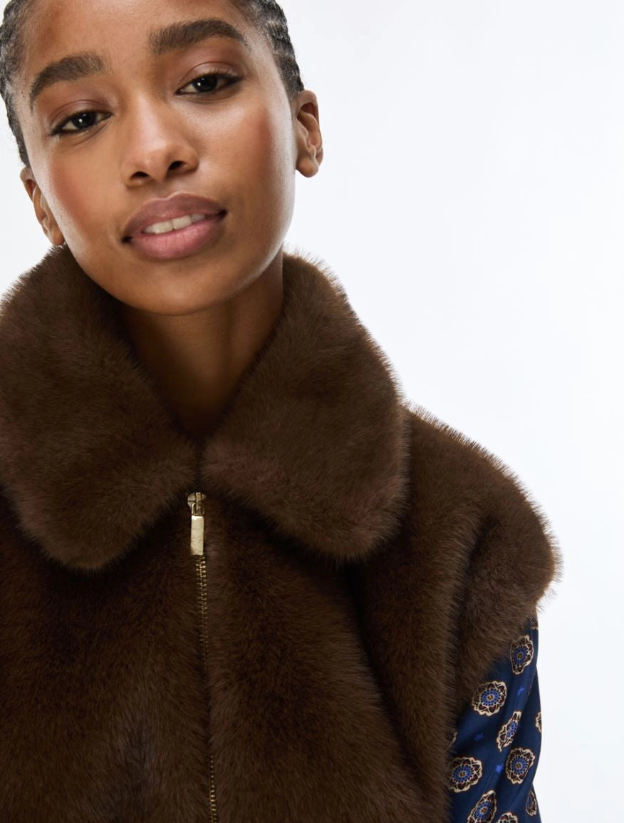 I BLUES Gilet Donna Fluffy IBLEPOCHE Marrone