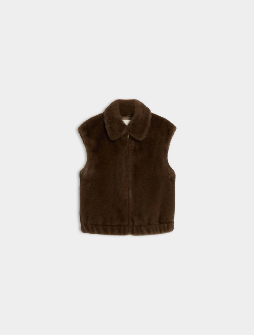 I BLUES Gilet Donna Fluffy IBLEPOCHE Marrone