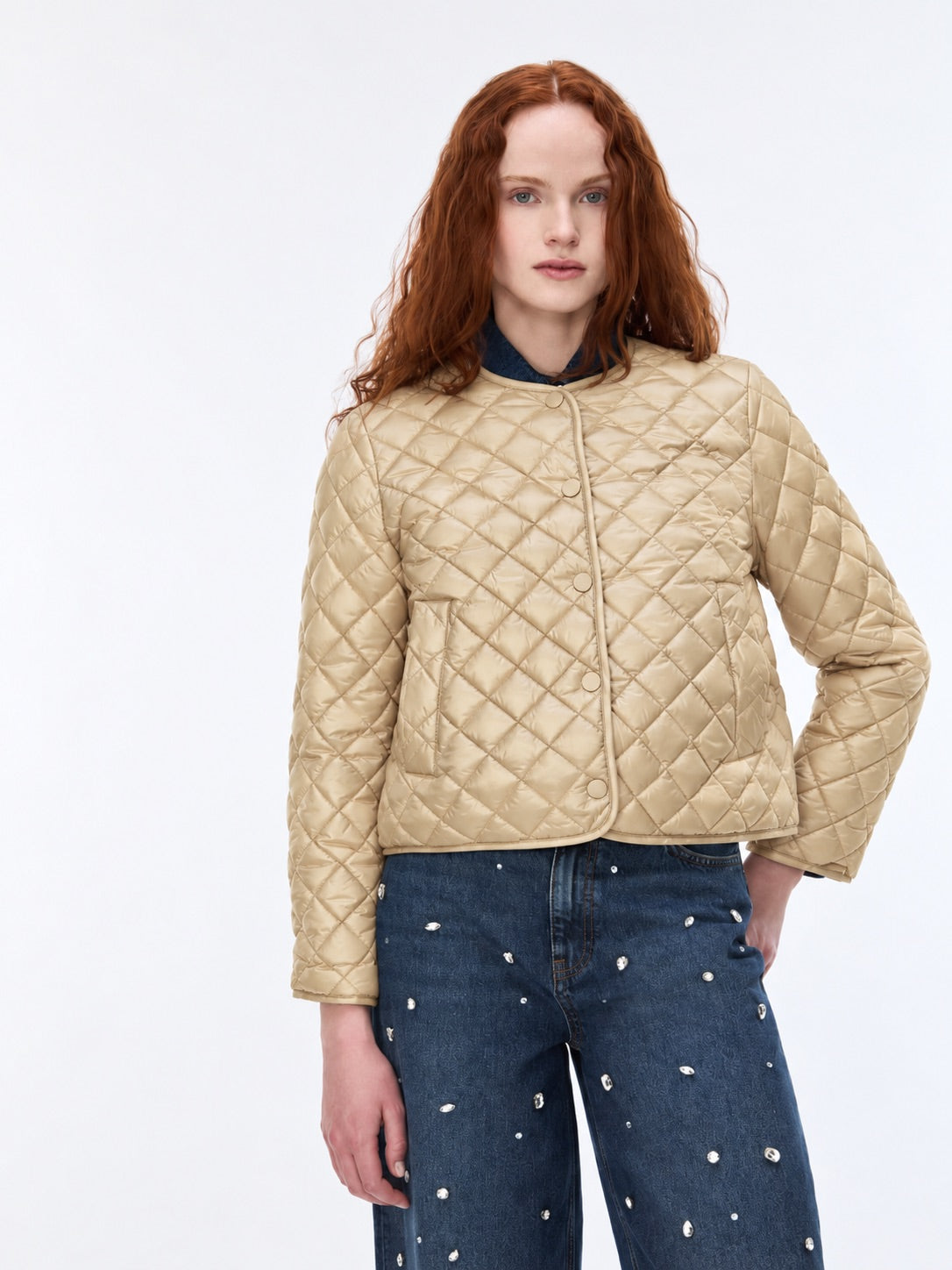 I BLUES Giacca Donna Reversibile IBLSEGALE Burro