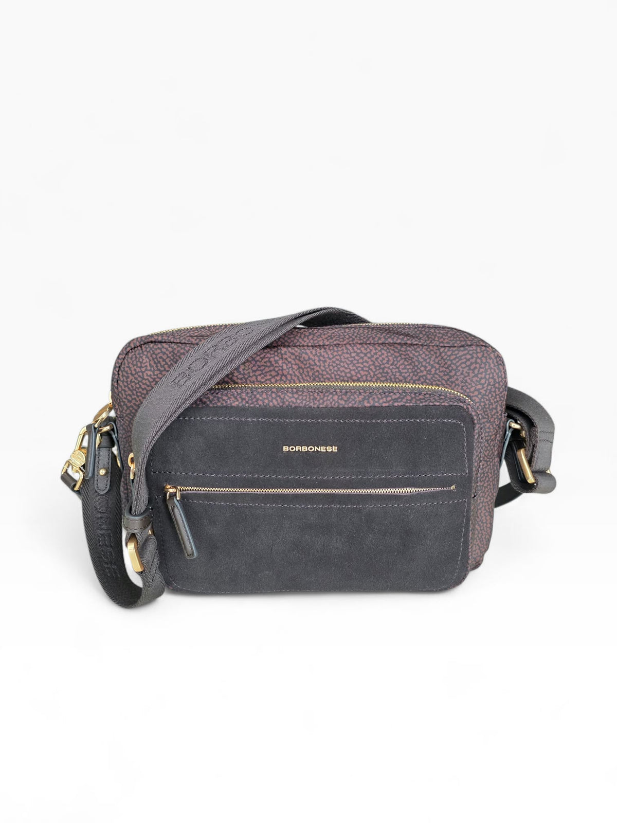 BORBONESE Borsa B-Club Camera Case Medium 91010345 0288 269 Cioccolato Caffè