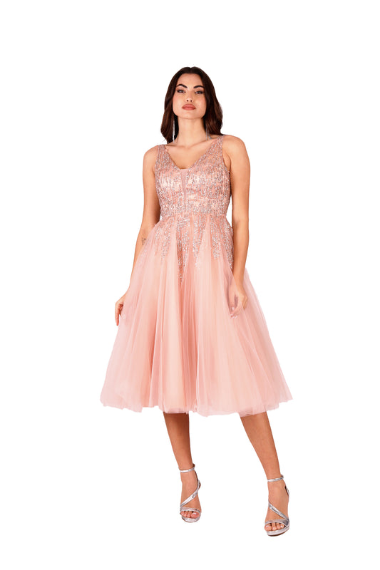 KUEA Abito Lungo+Stola 7023 Rosa