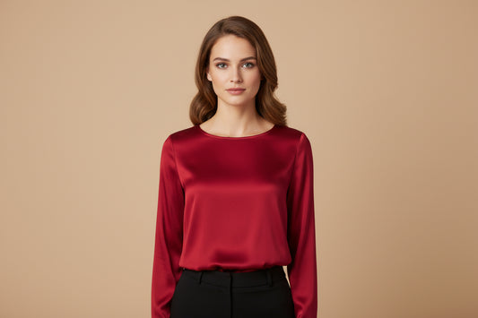 ALESSIA SANTI Blusa Raso Donna  Manica Lunga 521SD45041 Borgogna