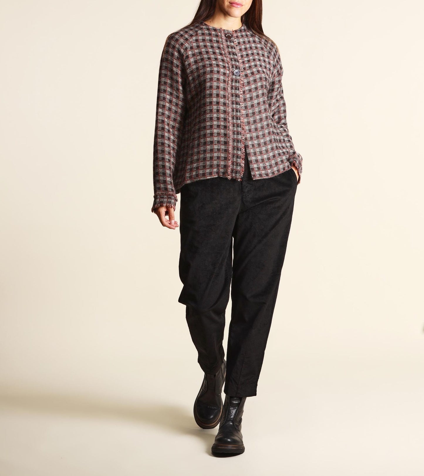 ALESSIA SANTI Giacca Donna Lana 521SD35067 Fiori Nero-Cipolla