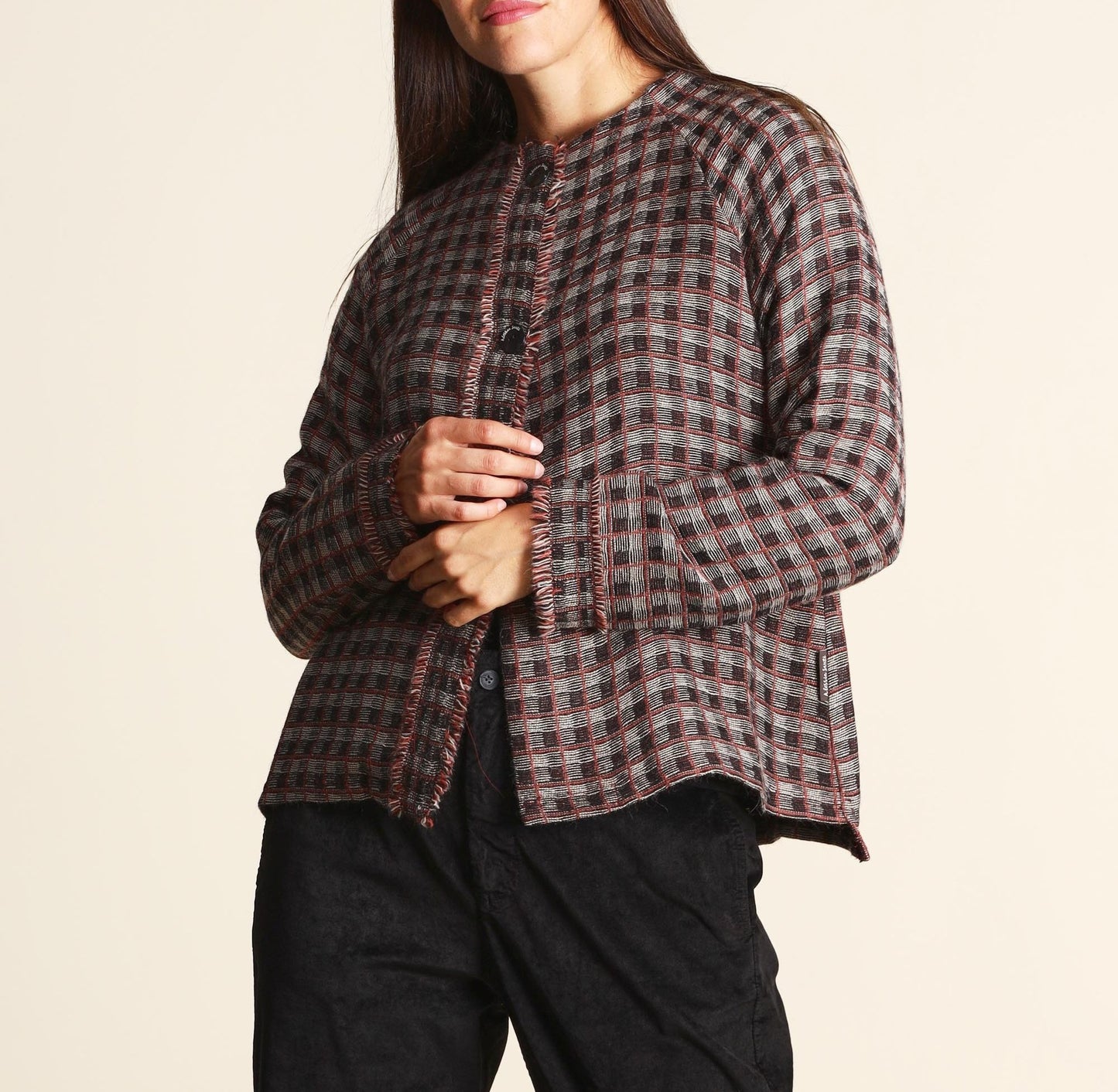 ALESSIA SANTI Giacca Donna Lana 521SD35067 Fiori Nero-Cipolla