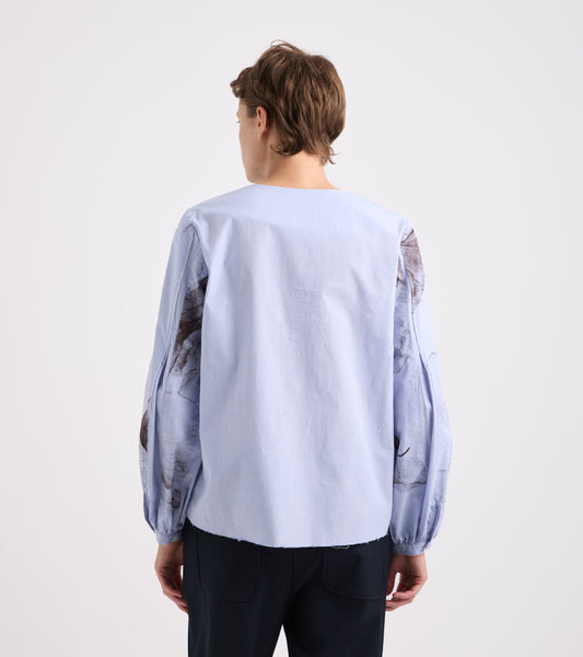 ALESSIA SANTI Camicia floreale scollo a V  621SD45008 Celeste