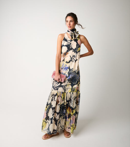 ALESSIA SANTI Abito in cotone stampato con foulard 611SD15033 Fiore