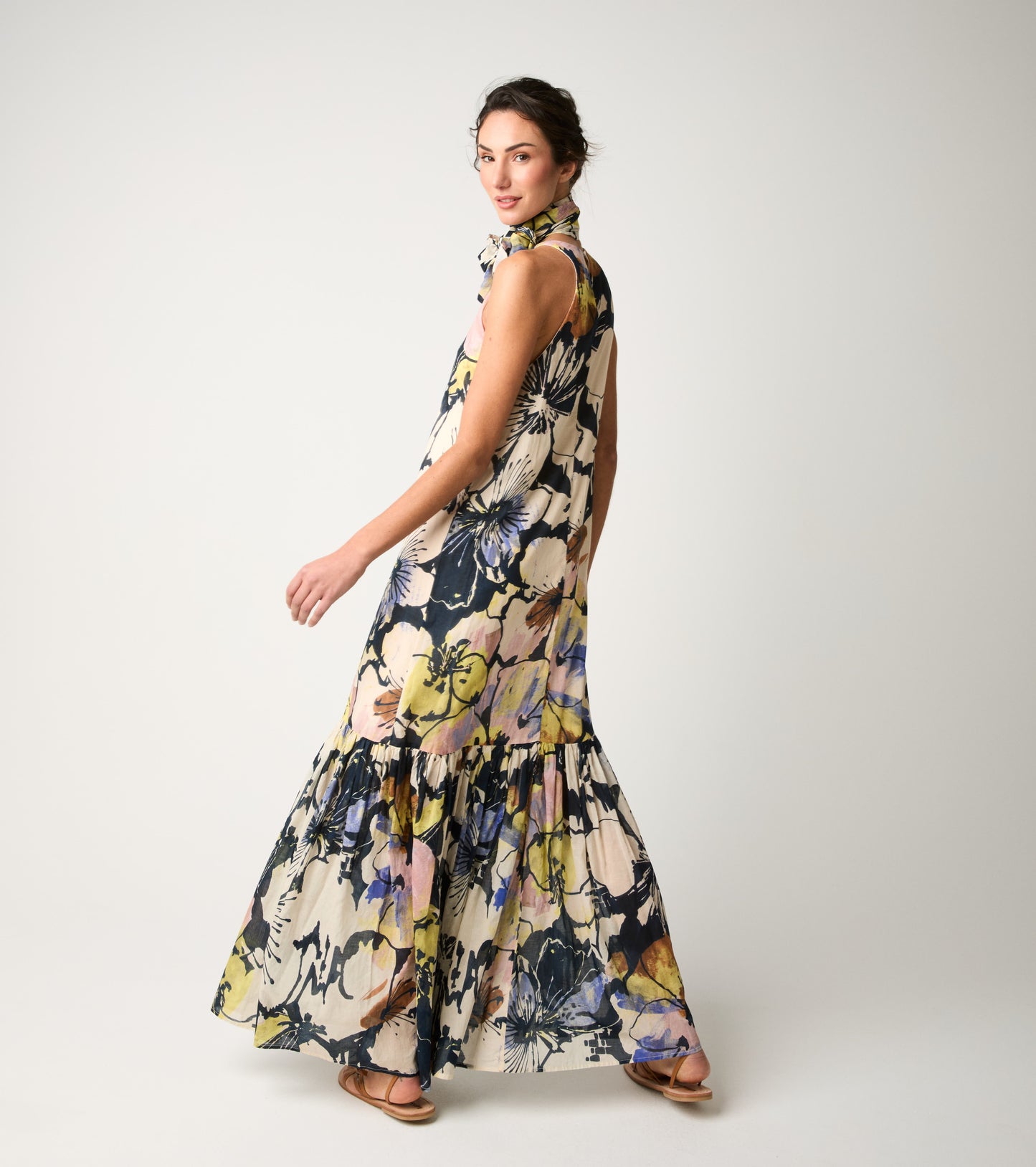 ALESSIA SANTI Abito in cotone stampato con foulard 611SD15033 Fiore