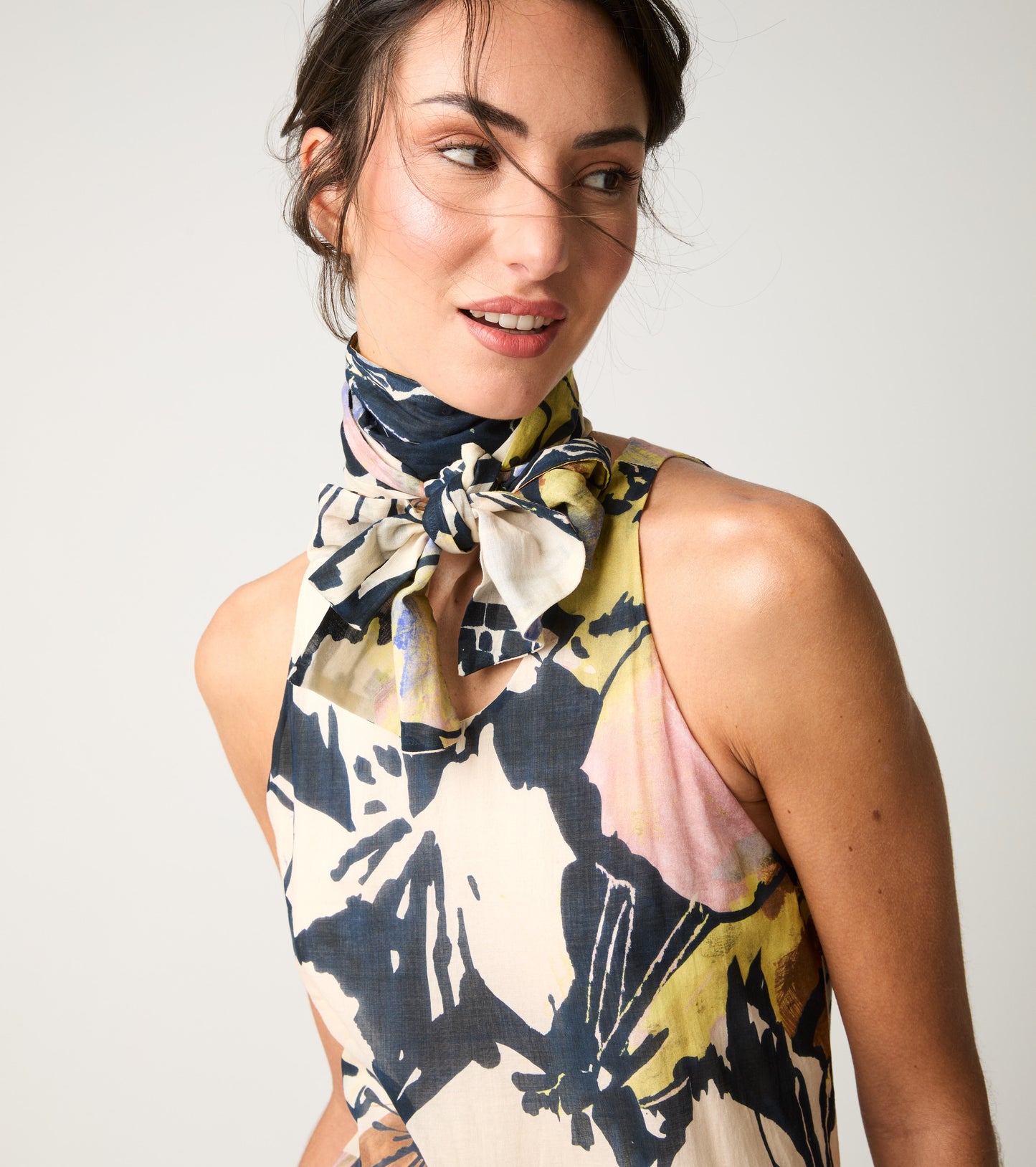 ALESSIA SANTI Abito in cotone stampato con foulard 611SD15033 Fiore