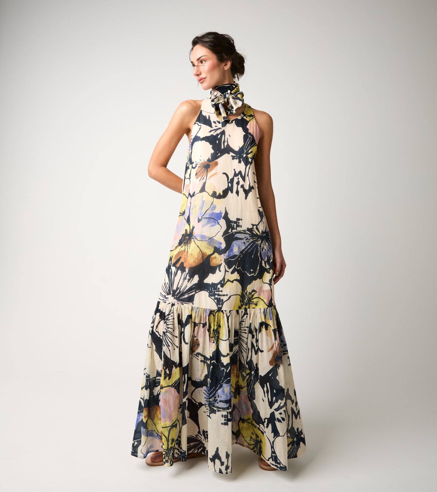 ALESSIA SANTI Abito in cotone stampato con foulard 611SD15033 Fiore