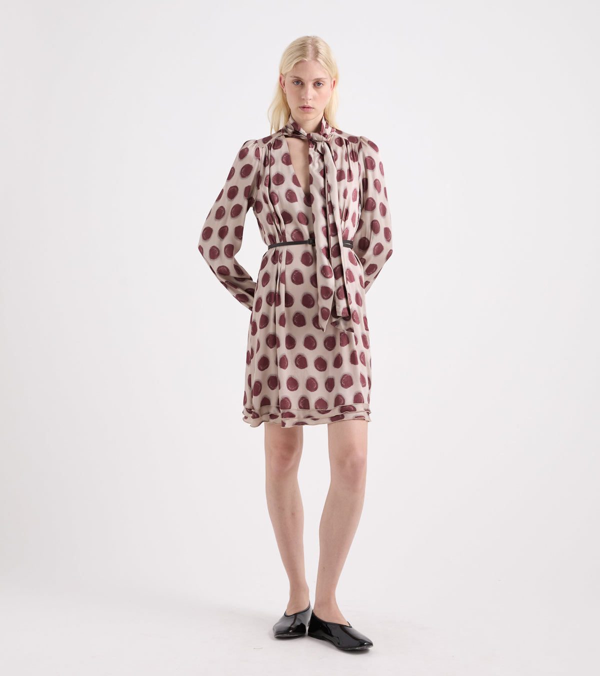 ALESSIA SANTI Abito Scolllo a V 621SD15010 Bordeaux